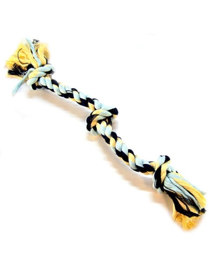 Flossy Chews Colored 3 Knot Tug Rope - Medium - 20" Long
