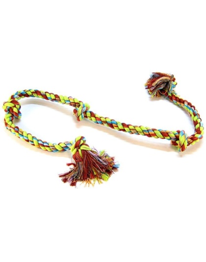 Flossy Chews Colored 5 Knot Tug Rope - Super X-Large (6' Long)
