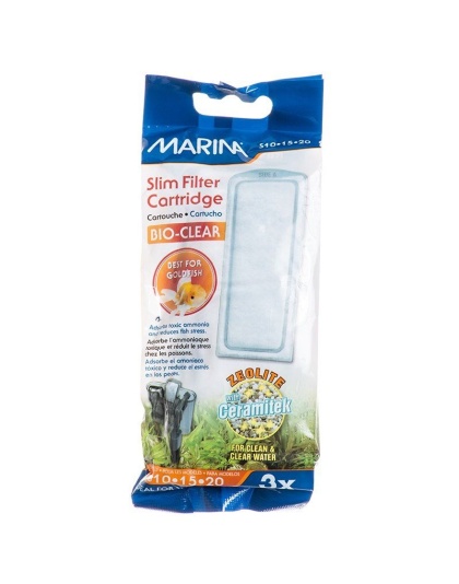 Marina Bio-Clear Zeolite Slim Power Filter Cartridge - 3 Pack
