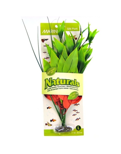 Marina Silk Pickerel Aquarium Plant - Red & Green - Large (12" Tall)