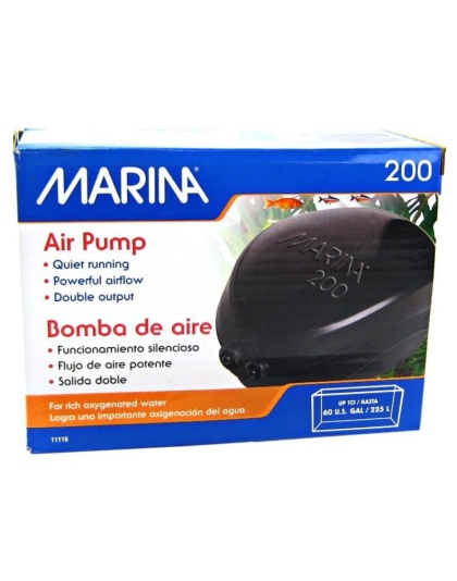 Marina Air Pump - Model 200 Air Pump - (Aquariums up to 60 Gallons)