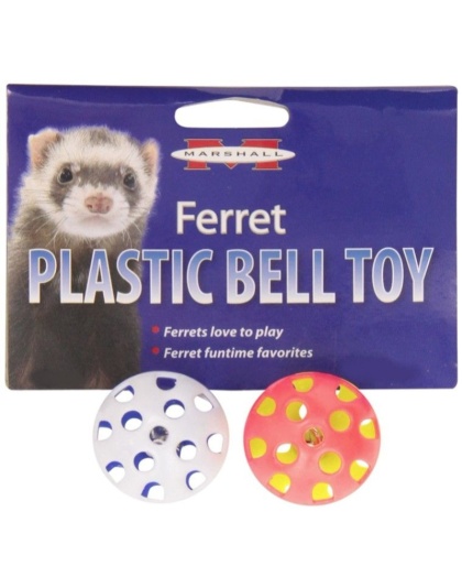 Marshall Plastic Ferret Bell Toys - 2 count