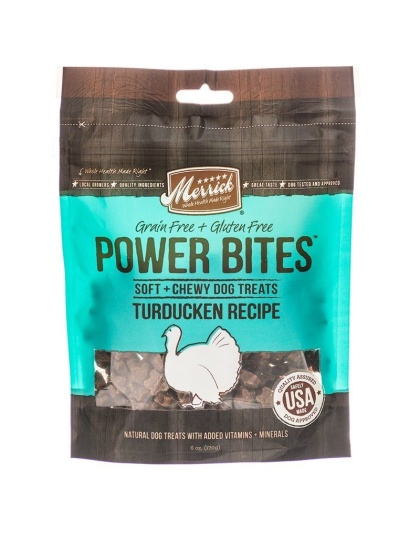 Merrick Power Bites Soft & Chewy Dog Treats - Turducken Recipe - 6 oz