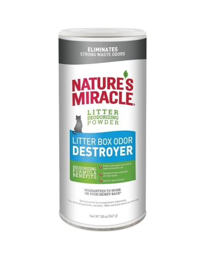 Nature's Miracle Just For Cats Litter Box Odor Destroyer - Deodorizing Powder - 20 oz