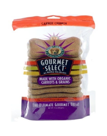 Natures Animals Gourmet Select Carrot Crunch Organic Dog Bones - 13 oz