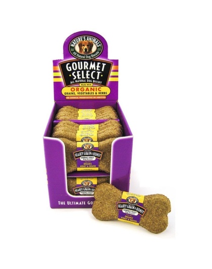 Natures Animals Gourmet Select Organic Dog Bone - Grain & Honey Flavor - 24 Pack