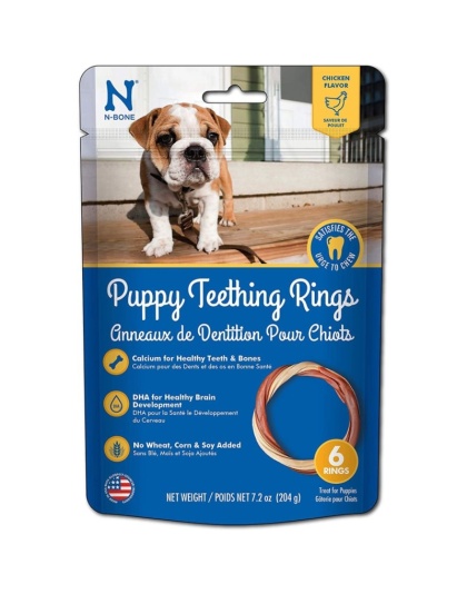 N-Bone Puppy Teething Ring - Chicken Flavor - Puppy Teething Ring - 3.5" Diameter (6 Pack)
