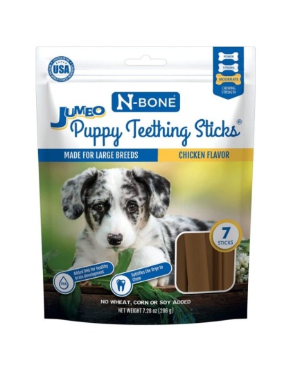 N-Bone Jumbo Puppy Teething Sticks Chicken Flavor - 7.28 oz