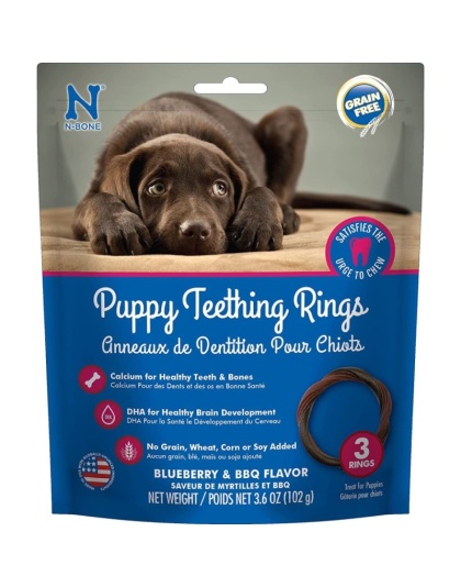 N-Bone Puppy Teething Ring Blueberry Flavor  - 3 count