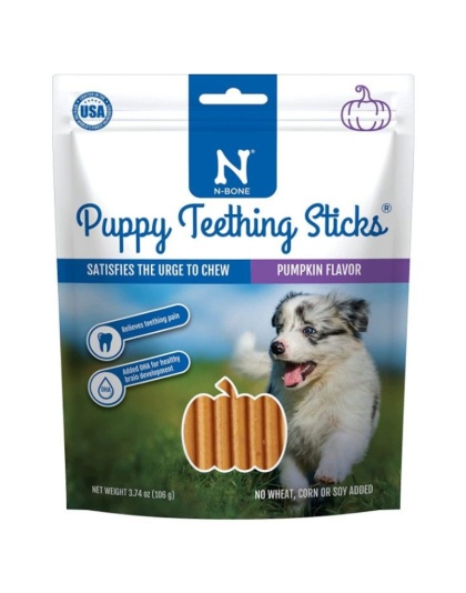 N-Bone Puppy Teething Sticks Pumpkin Flavor - 3.74 oz
