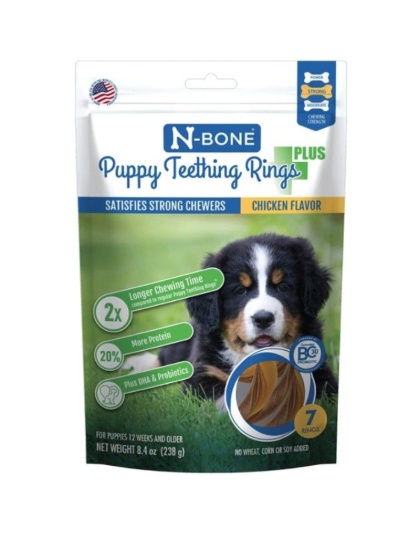 N-Bone Puppy Teething Rings Plus Chicken Flavor - 7 count
