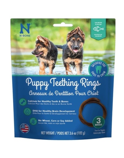 N-Bone Puppy Teething Rings Salmon Flavor - 3 count