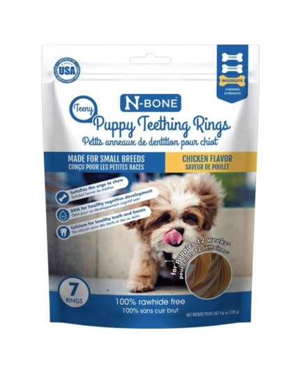 N-Bone Teeny Puppy Teething Rings Chicken Flavor - 7 count