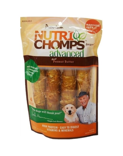 Nutri Chomps Advanced Twists Dog Treat Peanut Butter Flavor - 4 count