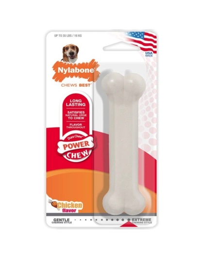 Nylabone Dura Chew Smooth White Dog Bone - Chicken Flavor - Wolf (1 Pack)