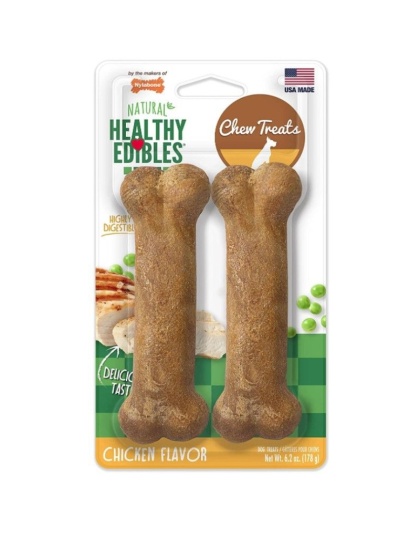 Nylabone Healthy Edibles Wholesome Dog Chews - Chicken Flavor - Wolf - 5.5" Long (2 Pack)