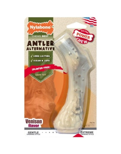 Nylabone Power Chew Antler Alternative Venison Flavor - Medium - 1 count