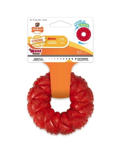 Nylabone Strong Chew Braided Ring Dog Toy Beef Flavor Wolf - 1 count