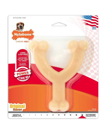 Nylabone Dura Chew Wishbone - Original Flavor - Wolf - For Dogs 26-35 lbs