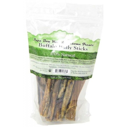 Papa Bow Wow Buffalo Bully Sticks - 6" Long - 1 lb