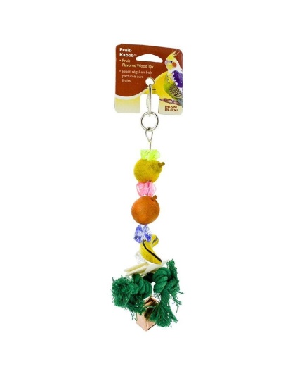 Penn Plax Bird Life Fruit-Kabob Wood Cockatiel Toy - 11in. Long