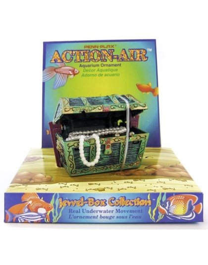 Penn Plax Action Aerating Mini Treasure Chest - 2.5" Long x 2" High