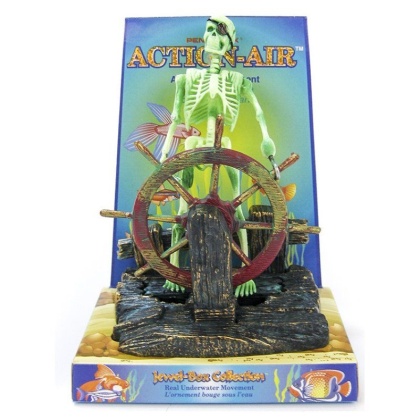 Penn Plax Action Aerating Skeleton & Wheel - 5" Tall