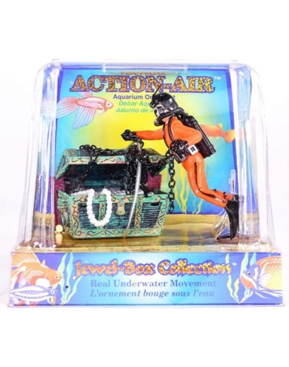 Penn Plax Action Aerating Treasure Diver - 3"L x 3"W x 4"H