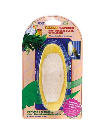 Penn Plax Bird Life E2 Banana Cuttlebone / Mineral Treat - 1 count
