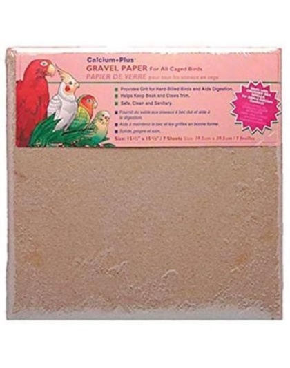Penn Plax Calcium Plus Gravel Paper for Caged Birds - 15.5in. x 15.5in. - 7 Pack