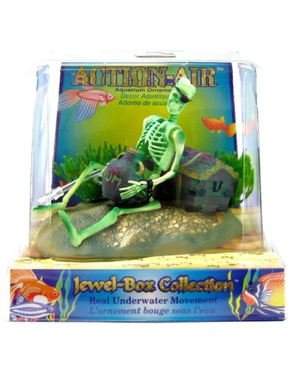 Penn Plax Action Air Jewel Box with Skeleton - 3"L x 4.5"W x 3.25"H
