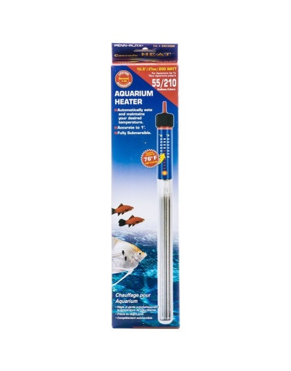 Penn Plax Cascade Submersible Heat Aquarium Heater - 200 Watts - 10" Long (55 Gallons)