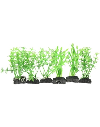 Penn Plax Betta Size Plastic Plant 4" Value Pack Green - 6 count