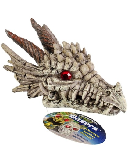 Penn Plax Gazer Dragon Skull Aquarium Ornament - 3"L x 5.75"W x 3"H