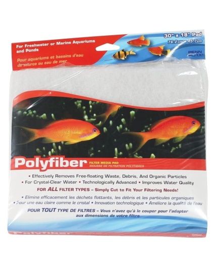 Penn Plax Polyfiber Filter Media Pad - 18" Long x 30" Wide
