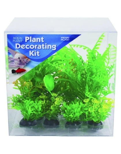 Penn Plax Aquarium Plant Decoration Kit Green - 6 count