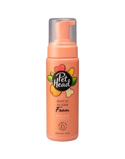 Pet Head Quick Fix No-Rinse Foam for Dogs Peach with Argan Oil - 6.7 oz