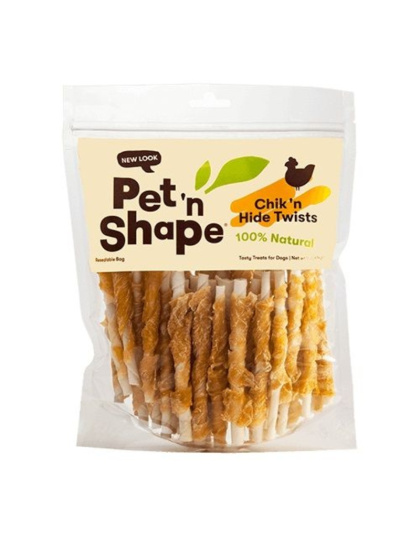 Pet 'n Shape 100% Natural Chicken Hide Twists - Regular - 50 Pack - (5" Chews)