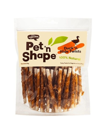 Pet 'n Shape 100% Natural Duck Hide Twists - Regular - 50 Pack - (5" Chews)