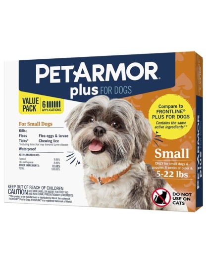 PetArmor Plus Flea and Tick Topical Treatment for Small Dogs 4-22 lbs - 3 count