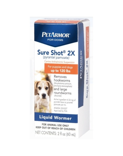 PetArmor Sure Shot 2X Liquid De-Wormer for Puppies and Dogs up to 120 Pounds - 2 oz
