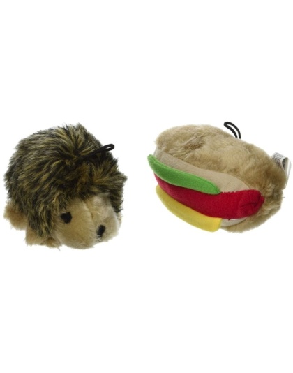 Petmate Booda Zoobilee Hedgehog and Hotdog Plush Dog Toy - 1 count