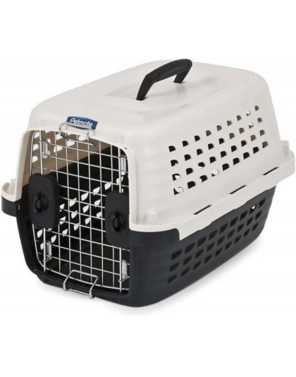 Petmate Compass Kennel - Black & Metalic White - X-Small - 19"L x 12.7"W x 11.5"H (1-10 lbs)
