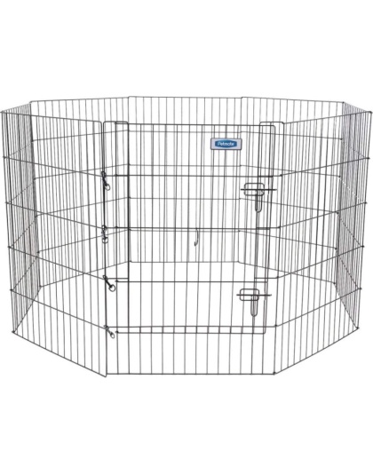 Petmate Exercise Pen Single Door with Snap Hook Design and Ground Stakes for Dogs Black - 36" tall - 1 count