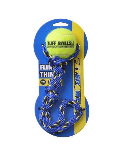Petsport Tuff Ball Fling Thing Dog Toy - Medium (2.5" Ball)