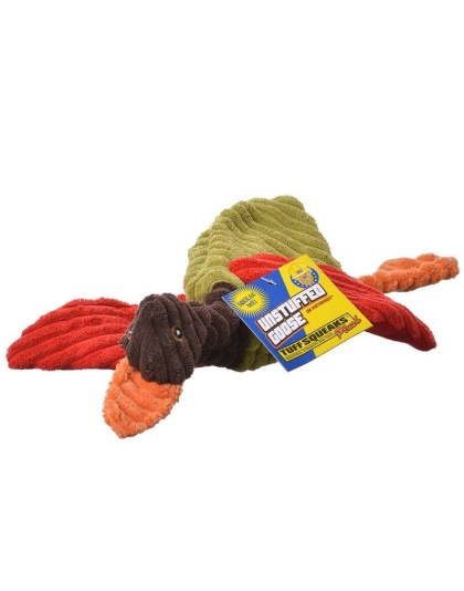 Petsport Tuff Squeak Unstuffed Goose Plush Dog Toy - 1 Goose (Assorted Colors)