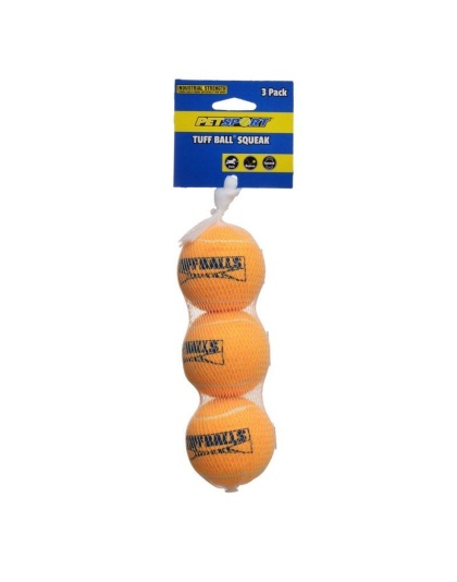 Petsport USA Tuff Ball Squeak Dog Toy - Medium - 3 Pack - (2.5" Diameter Ball)