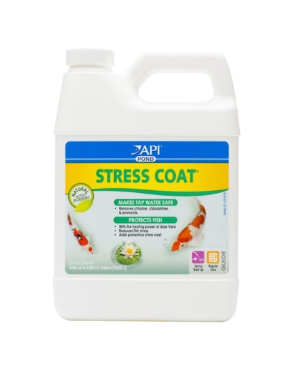PondCare Stress Coat Plus Fish & Tap Water Conditioner for Ponds - 32 oz (Treats 3,840 Gallons)