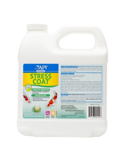 PondCare Stress Coat Plus Fish & Tap Water Conditioner for Ponds - 64 oz (Treats 7,680 Gallons)