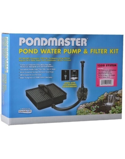 Pondmaster Garden Pond Filter System Kit - Model 1250 - 250 GPH (Up to 600 Gallons)